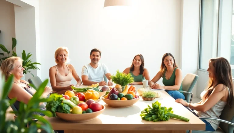 Motivierte Gruppe zur Förderung von Gewichtsverlust bei gesunder Ernährung.