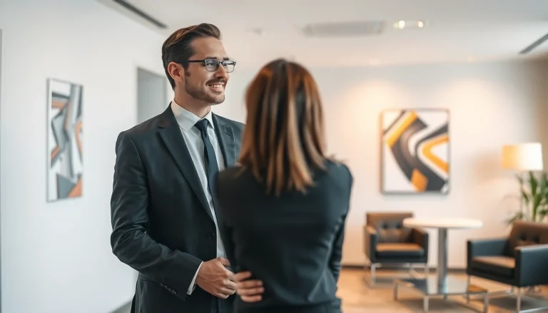 Headhunter Bielefeld berät erfolgreich einen Klienten in einem modernen Büro.