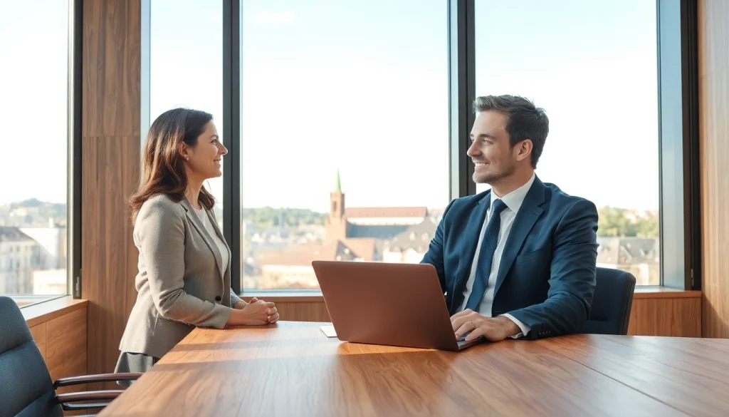 Headhunter Heidelberg im Gespräch mit einem Kunden in einem modernen Büro