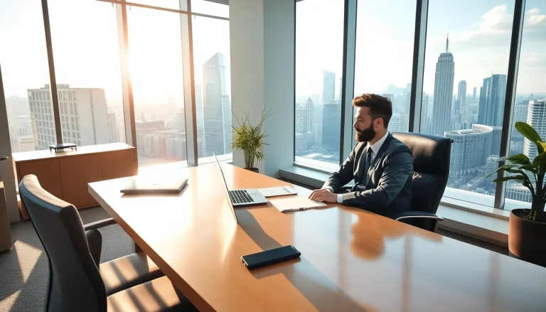 Headhunter bei einem professionellen Videokonferenz-Gespräch in einem modernen Büro.