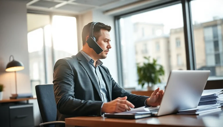 Headhunter Erfurt bei der professionellen Beratung am modernen Schreibtisch.
