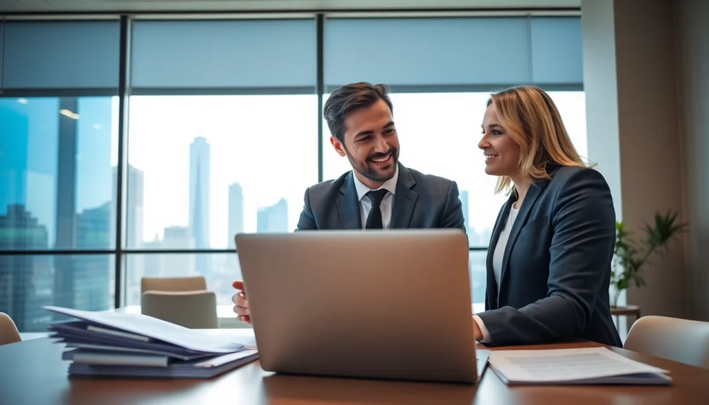 Headhunter Schweiz führt ein Gespräche in einem modernen Büro.